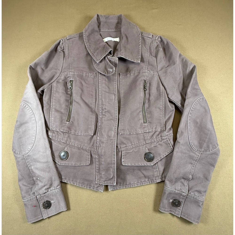 Ann Taylor Loft Jacket Womens Cotton Full Zip Button Up Utility Coat